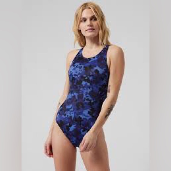 Athleta Other - NWT Athleta Freestyle Camo One Piece Swimsuit Blue